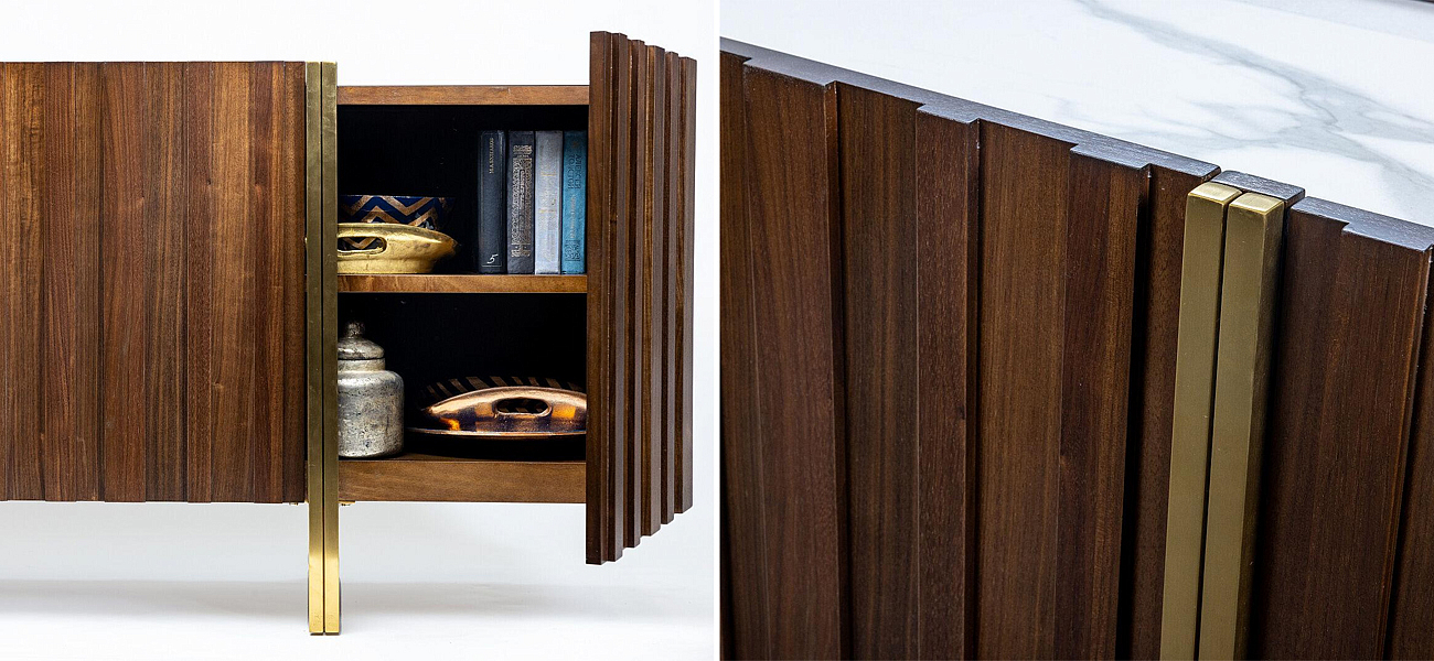 Комод с мраморной столешницей Walnut Veneer Комод с мраморной столешницей Walnut Veneer - Loft-Concept во Владивостоке