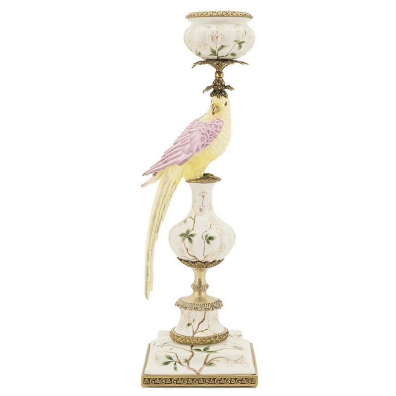 Подсвечник Candleholder Parrot Atlantide Yellow Pink Желтый Розовый Белый Бронза Подсвечник Candleholder Parrot Atlantide Yellow Pink Желтый Розовый Белый Бронза во Владивостоке | Loft Concept