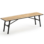 Скамья с сиденьем из массива акации Damon Industrial Wooden Bench варинант исполнения - 1 | Loft Concept во Владивостоке