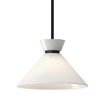 Подвесной светильник с белым стеклянным конусным плафоном Alora Mood варинант исполнения - 1 | Loft Concept во Владивостоке