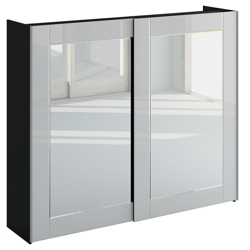 Шкаф-купе White Crystal Черный Белый Зеркало во Владивостоке | Loft Concept 