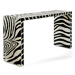 Консоль Дизайнерская Kenya Console ZEBRA Bone Inlay black варинант исполнения - 3 | Loft Concept во Владивостоке