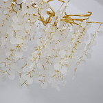 Люстра подвесная с золотистыми ветками и стеклянными подвесками в виде листьев Длина 130 см FAIRYTREE Light варинант исполнения - 4 | Loft Concept во Владивостоке