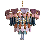 Люстра круглая с декором из разноцветных элементов в виде листьев Changing Seasons варинант исполнения - 10 | Loft Concept во Владивостоке