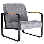 Кресло серый велюр с жесткими подлокотниками на полозьях Ashton варинант исполнения - 1 | Loft Concept во Владивостоке