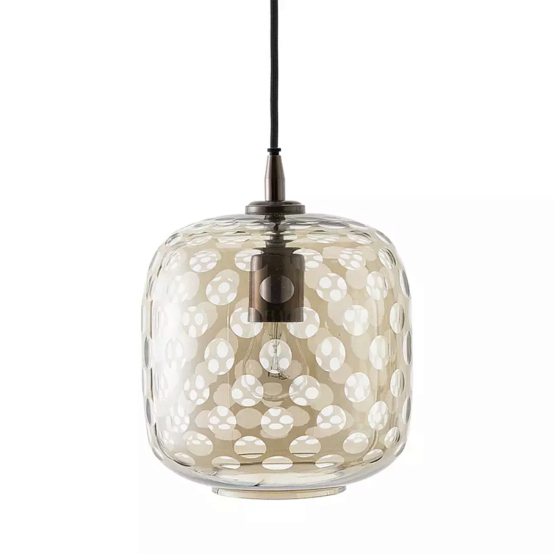 Подвесной светильник с плафоном из стекла с рельефным узором Glass lampshade with Relief Pattern Коричневый Подвесной светильник с плафоном из стекла с рельефным узором Glass lampshade with Relief Pattern Коричневый во Владивостоке | Loft Concept