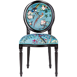 Стул из массива бука бирюзовый с изображением птиц и цветов Turquoise Chinoiserie Birds Garden Chair варинант исполнения - 1 | Loft Concept во Владивостоке