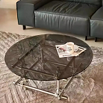 Дизайнерский журнальный стол с круглой столешницей на стальном основании Rivetyk варинант исполнения - 3 | Loft Concept во Владивостоке