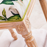 Банкетка из натурального бука золотистая с изображением птиц и цветов Blooming Bird варинант исполнения - 4 | Loft Concept во Владивостоке