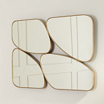 Зеркало в ассиметричной раме золотистого цвета Chaotic варинант исполнения - 3 | Loft Concept во Владивостоке