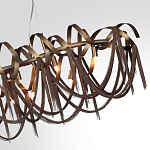 Люстра подвесная линейная с переплетенными металлическими лентами и цепочками Atlantis Chain варинант исполнения - 5 | Loft Concept во Владивостоке