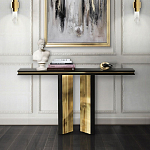 Консоль чёрная с позолоченной центральной частью Beyond Console варинант исполнения - 4 | Loft Concept во Владивостоке