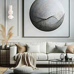 Подвесной светильник белого цвета с тремя геометрическими плафонами Alora Mood варинант исполнения - 7 | Loft Concept во Владивостоке