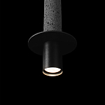 Подвесной светильник с узким цилиндрическим плафоном и черным металлическим декором Concrete Pipe варинант исполнения - 7 | Loft Concept во Владивостоке