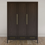 Большой Шкаф Primo Темный орех с 3 дверьми и 3 выдвижными ящиками варинант исполнения - 1 | Loft Concept во Владивостоке