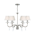 Люстра цвета никель с прозрачными стеклянными подвесками в форме капель Elstead Lighting варинант исполнения - 2 | Loft Concept во Владивостоке