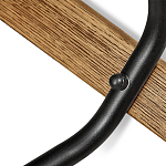 Барный стул со спинкой и металлической подставкой на 4-х деревянных ножках Бежевый Велюр Vendramin Chair варинант исполнения - 6 | Loft Concept во Владивостоке