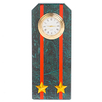Часы погон ВС подарочные настольные из натурального камня Змеевик Military Clock варинант исполнения - 13 | Loft Concept во Владивостоке