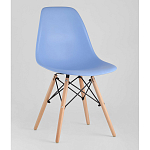 Пластиковый стул на ножках из массива бука Eames Blue варинант исполнения - 1 | Loft Concept во Владивостоке