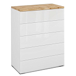 Комод с белым глянцевым фасадом с 5-ю ящиками Grace of Furniture  варинант исполнения - 1 | Loft Concept во Владивостоке