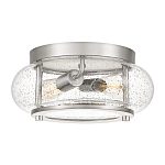 Потолочный светильник цвета никель с плафоном из прозрачного фактурного стекла Quoizel варинант исполнения - 1 | Loft Concept во Владивостоке