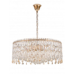 Люстра круглая с хрустальными подвесками на золотистом каркасе Roul Crystal Light варинант исполнения - 9 | Loft Concept во Владивостоке