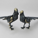 Статуэтка бронзовая пара Фазаны синие Bronze Birds варинант исполнения - 4 | Loft Concept во Владивостоке