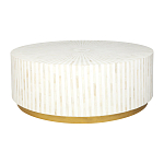 Стол журнальный Белый RADIAL BONE INLAY COFFEE TABLE NATURAL варинант исполнения - 1 | Loft Concept во Владивостоке