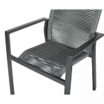 Стул темно-серый с высокой плетеной спинкой и сиденьем Braided Strength варинант исполнения - 7 | Loft Concept во Владивостоке