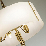 Люстра на штанге с белым круглым плафоном на бронзовом основании с вертикальным декором из металлических трубок Sohne варинант исполнения - 4 | Loft Concept во Владивостоке