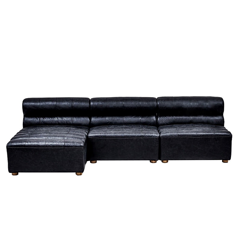 Диван Veronica Leather Sofa Черный Диван Veronica Leather Sofa Черный во Владивостоке | Loft Concept