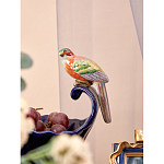 Чаша темно-синего цвета из фарфора с разноцветной птичкой Eden Garden porcelain and bronze варинант исполнения - 5 | Loft Concept во Владивостоке