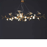 Люстра в виде золотой ветки с цветами и птичками Marvelous Garden варинант исполнения - 7 | Loft Concept во Владивостоке