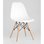 Пластиковый стул на ножках из массива бука Eames White  варинант исполнения - 1 | Loft Concept во Владивостоке