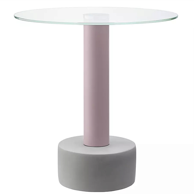 Кофейный столик с круглой прозрачной столешницей на розовом основании Round Table Розовый Синий Прозрачный Кофейный столик с круглой прозрачной столешницей на розовом основании Round Table Розовый Синий Прозрачный во Владивостоке | Loft Concept