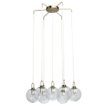 Люстра с 7-ю плафонами из прозрачного стекла в форме шара Orb Cascade  варинант исполнения - 4 | Loft Concept во Владивостоке