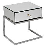 Тумбочка зеркальная с ящиком Mirror Chrome Cabinet варинант исполнения - 1 | Loft Concept во Владивостоке