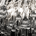 Люстра подвесная с прозрачными стеклянными подвесками в форме капель Диаметр 60 см Droplet Chandelier варинант исполнения - 17 | Loft Concept во Владивостоке