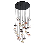 Люстра каскадная с черным круглым основанием 27 подвесов Celestial Waltz варинант исполнения - 1 | Loft Concept во Владивостоке
