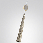 Люстра подвесная с 8-ю шарообразными плафонами из белого стекла с подвесками из камня и кисточками Agatelle варинант исполнения - 9 | Loft Concept во Владивостоке