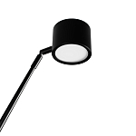 Торшер с изогнутой черной металлической стойкой и цилиндрическим плафоном Davide Groppi варинант исполнения - 10 | Loft Concept во Владивостоке