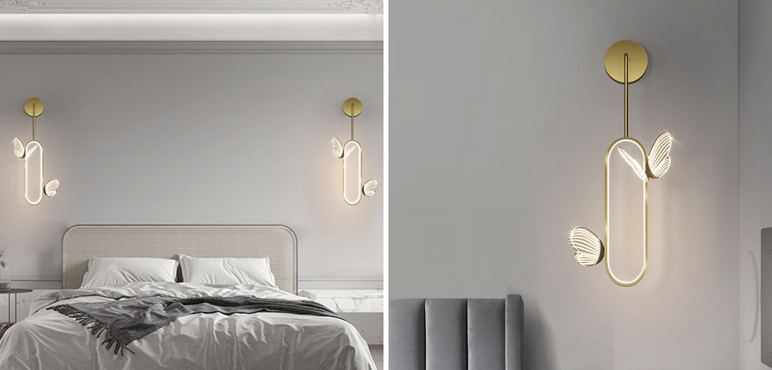 Настенный светильник с декоративными светящимися бабочками  Butterfly Double  F - Loft-Concept во Владивостоке