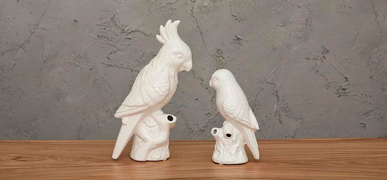 Фигурка керамика белый попугай Small Parrot Фигурка керамика белый попугай Small Parrot - Loft-Concept во Владивостоке