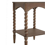 Приставной столик деревянный с резными ножками и нижней полкой Vintage Side Table Brown Wood варинант исполнения - 1 | Loft Concept во Владивостоке