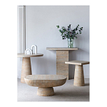 Столик кофейный кремового цвета с овальной столешницей и круглым основанием Cream Dalmen Table варинант исполнения - 8 | Loft Concept во Владивостоке