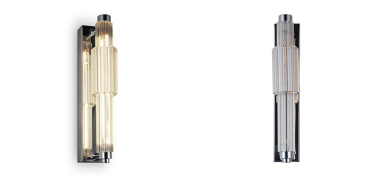 Бра с вертикальным узким плафоном Fuse Crystal Beige Бра с вертикальным узким плафоном Fuse Crystal Beige - Loft-Concept во Владивостоке