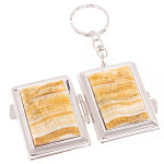 Зеркало брелок складное двухстороннее из натурального камня Оникс Silver Stone Mirrors варинант исполнения - 2 | Loft Concept во Владивостоке