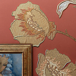 Обои с вышивкой ручной работы Deco Flowers Original colourway on wool sateen варинант исполнения - 2 | Loft Concept во Владивостоке