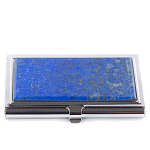 Визитница карманная металлическая с накладкой из натурального камня Лазурит Stone Business Card Holders  варинант исполнения - 1 | Loft Concept во Владивостоке