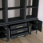 Модульный стеллаж Primo из трех составных элементов Черный дуб варинант исполнения - 5 | Loft Concept во Владивостоке